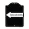 Signmission Deliveries With Left Arrow Heavy-Gauge Aluminum Architectural Sign, 24" x 18", BW-1824-24363 A-DES-BW-1824-24363 - alternate 1